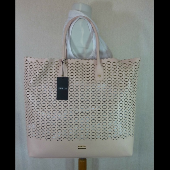 Furla Pink Perforated NS Melissa Tote